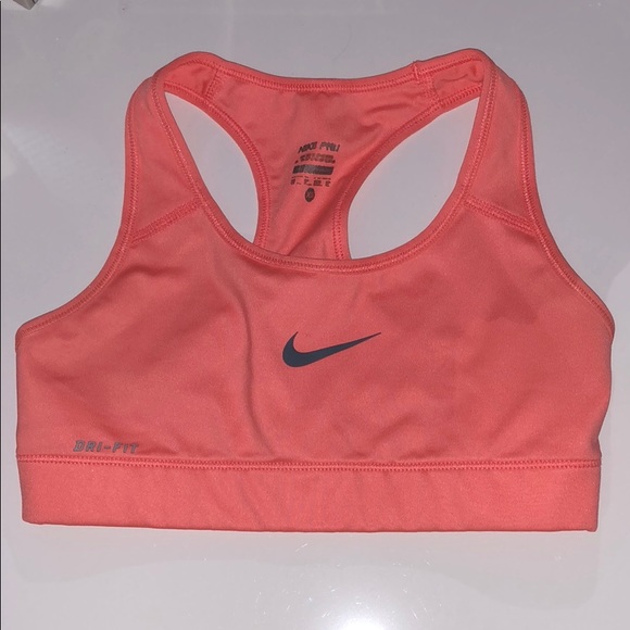 peach nike sports bra